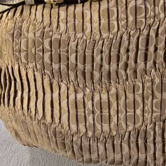 Coach 18885 NWT Madison Gathered Signature Fabric Sophia Satchel Purse Khaki NEW - Picture 5 of 15
